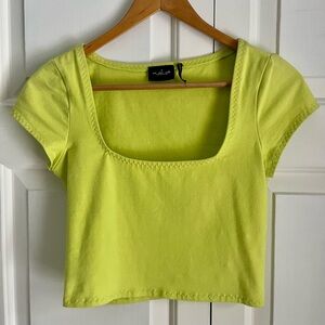 Out from under cotton crop top size small chartreuse, lime green